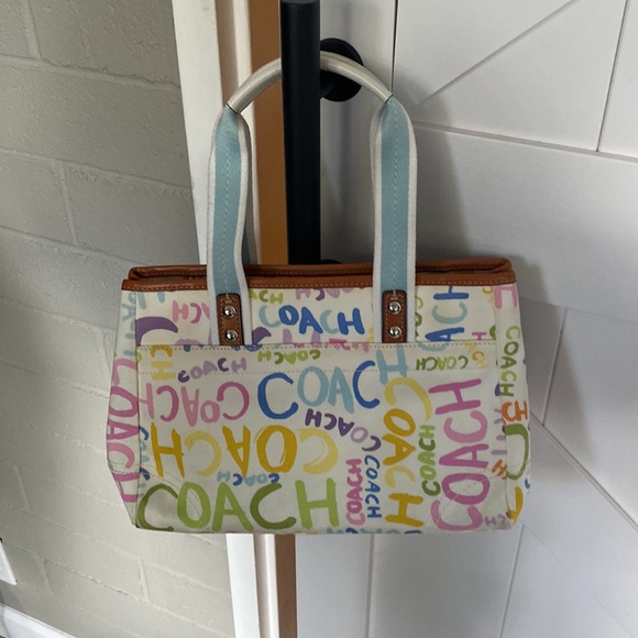 White Coach Scribble Graffiti Bag. - Picture 2 of 5